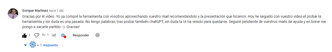 Activa las imágenes de tu email para ver el segundo testimonio.