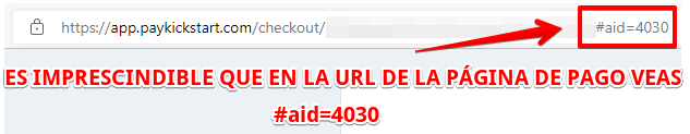Activa las imágenes de tu email para ver lo que tiene que aparecer en la página de pago.
