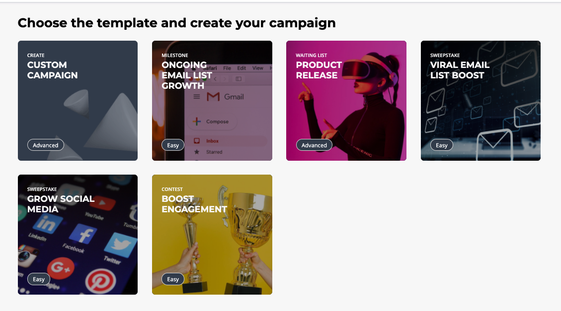 Activa las imágenes de tu email para ver los tipos de campañas que puedes hacer.