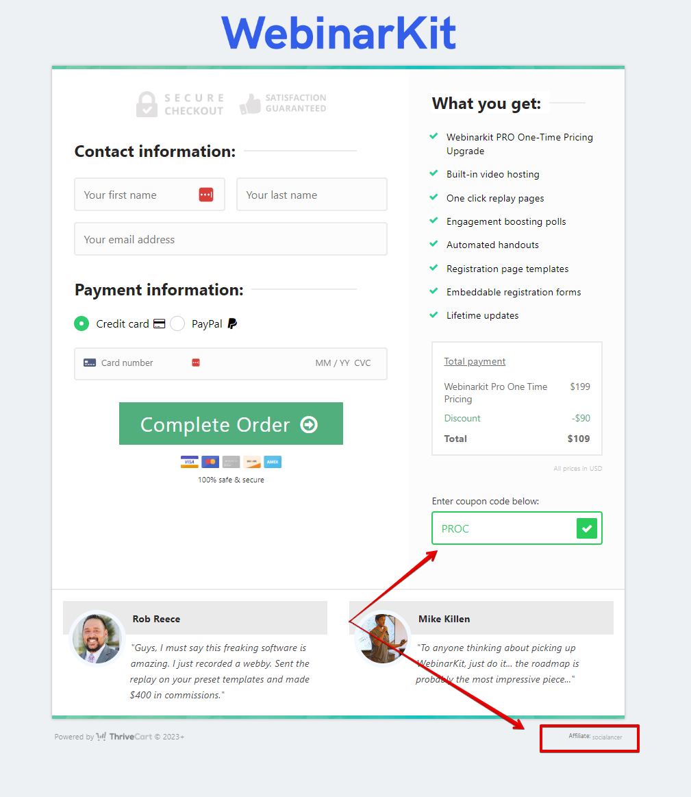 Esto es lo que tienes que ver en la página de pago para que te podamos enviar los Bonus, Tutoriales y Soporte en español.